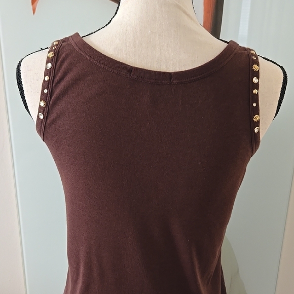Daisy Fuentes Chocolate Tank with Gold Details - Picture 3 of 6